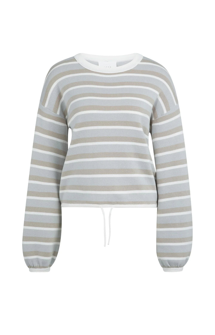 YAYA Striped Drawstring Sweater