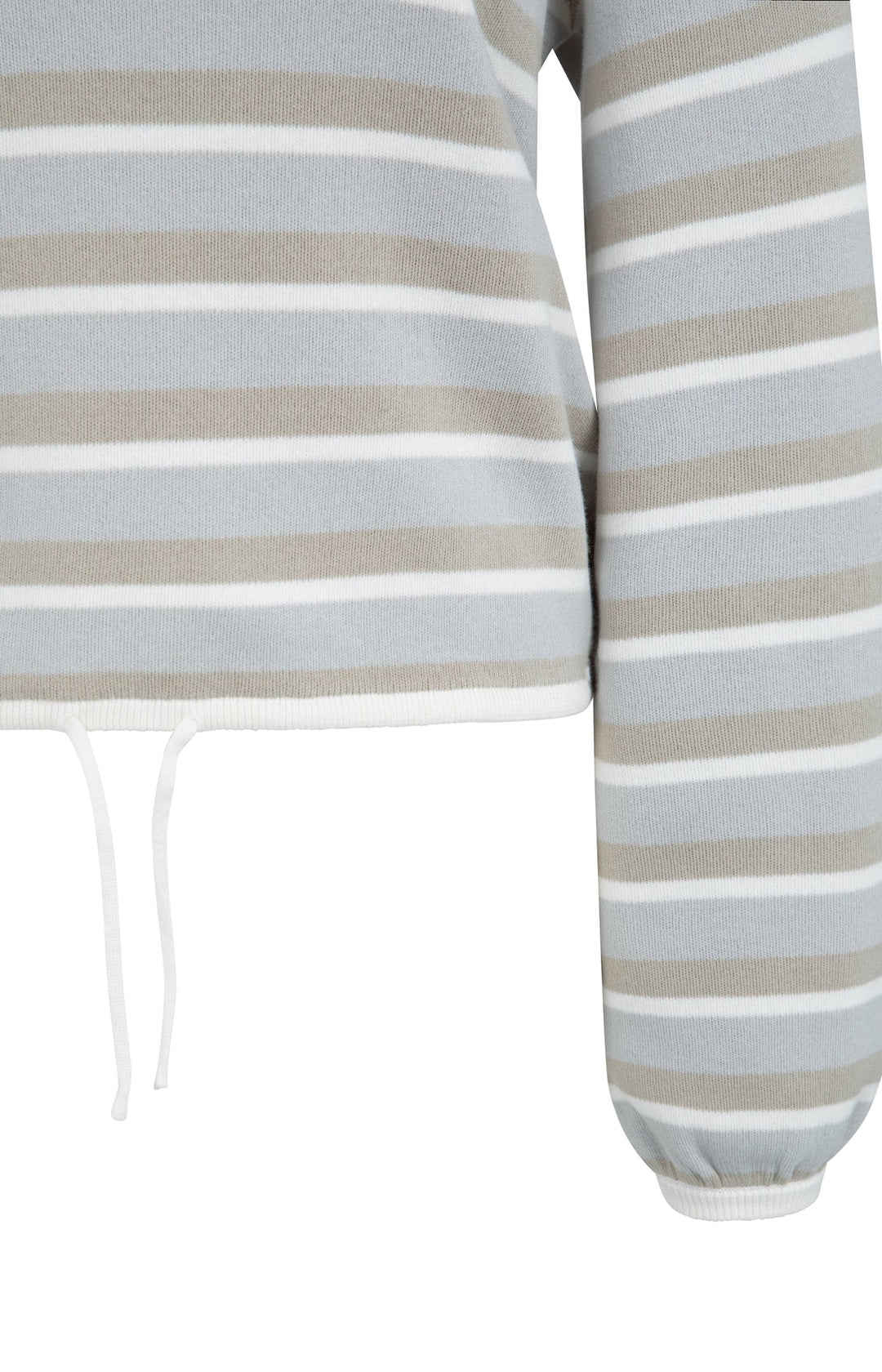 YAYA Striped Drawstring Sweater