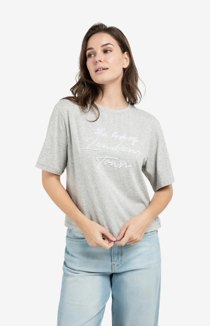 YAYA White Soft Flock Print Top