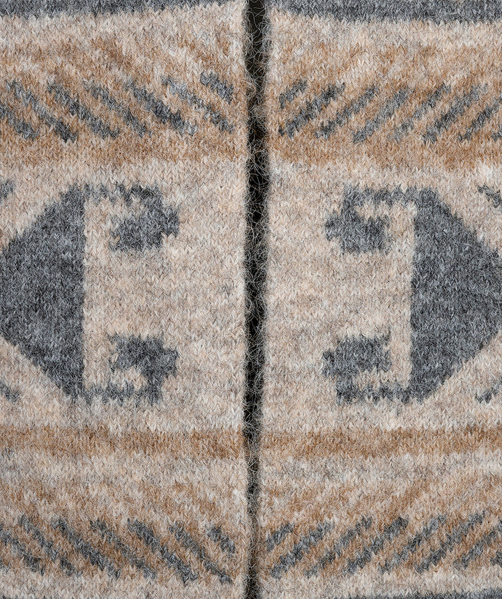EsQualo Intarsia Pattern Long Cardigan, Grey