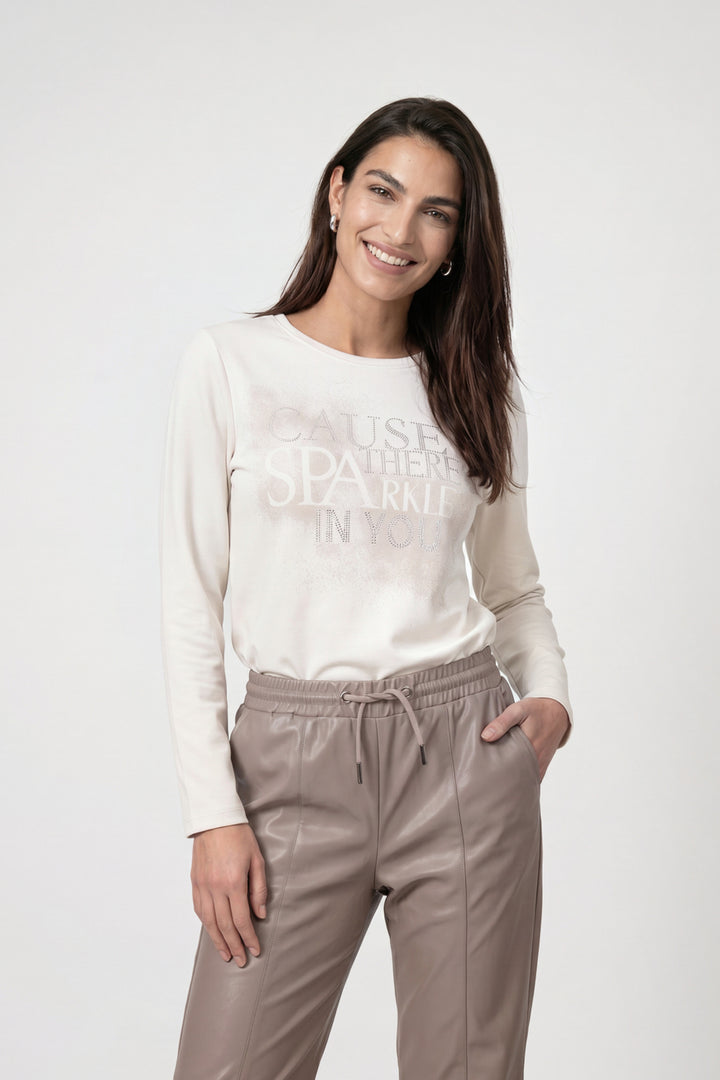 Monari Sweatshirt with Jewelry Details, Beige
