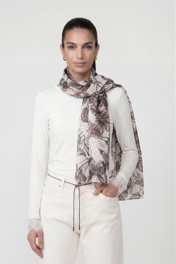 Monari Scarf with Floral Print