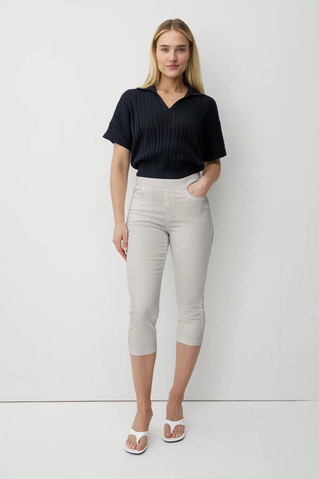 Anna Montana Linen Angelika Jump In Slim 3/4 Jeans