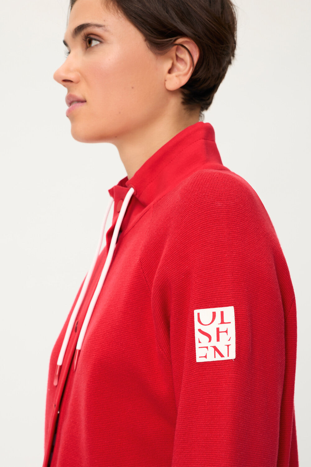 Olsen French Red Long Sleeve Cardigan