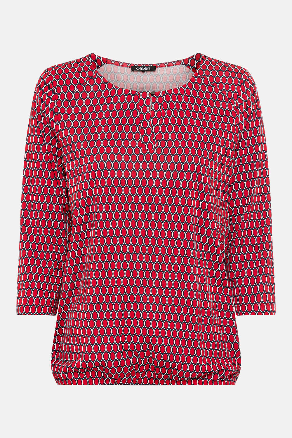 Olsen French Red Long Sleeve Top