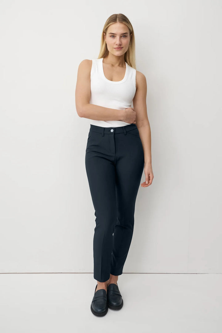 Anna Montana Navy Angelika Slim Fit Trousers