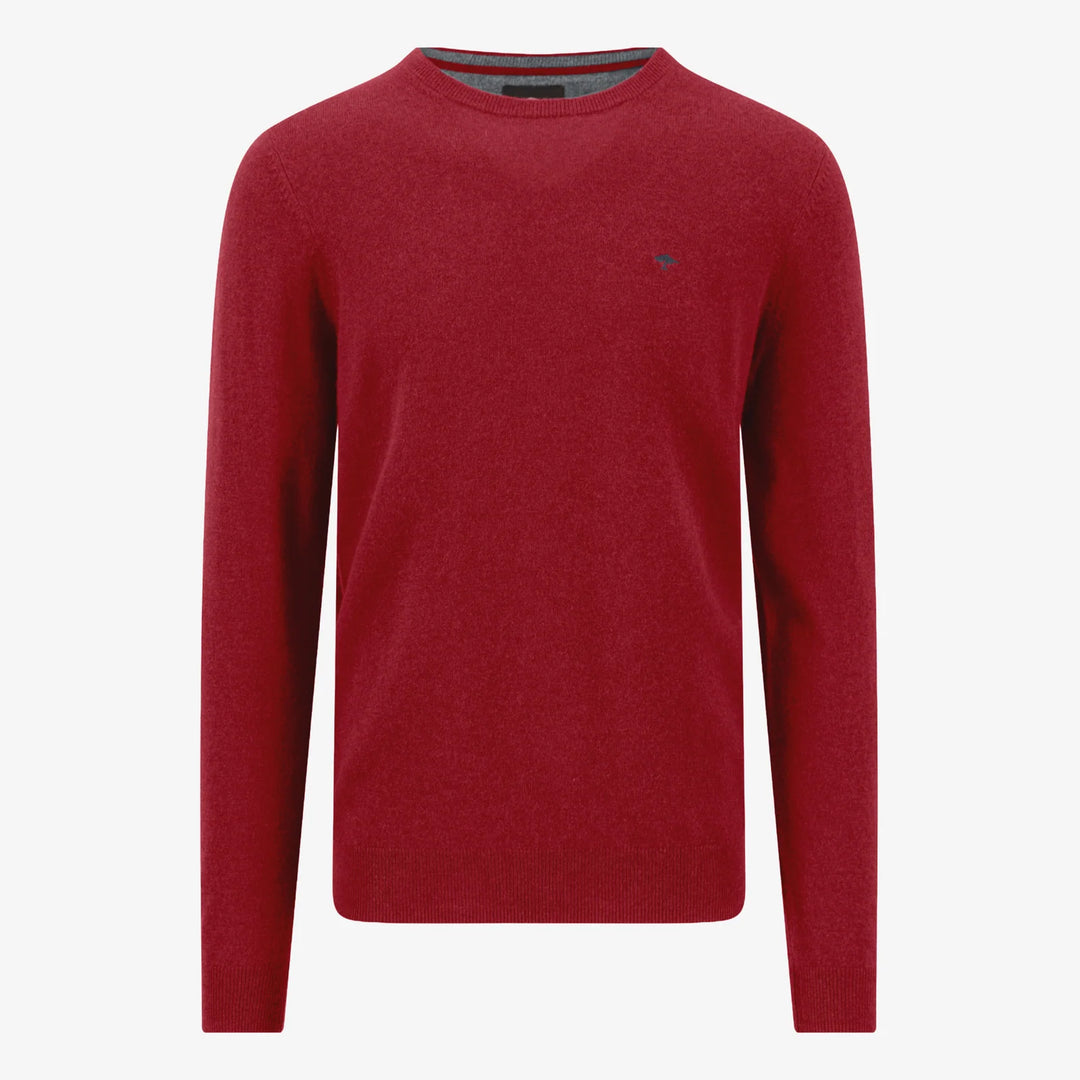 Fynch Hatton Wool Cashmere Crew Neck Sweater, Brick