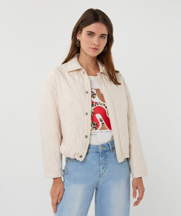 EsQualo Light Sand Quilted Jacket
