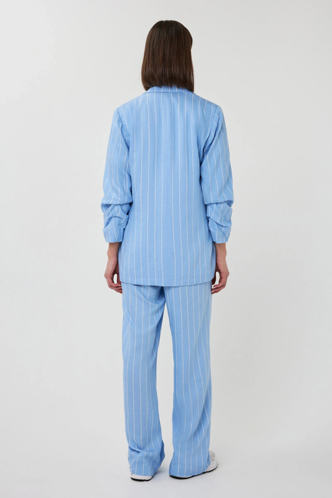 EsQualo Light Blue Striped Linen Blazer