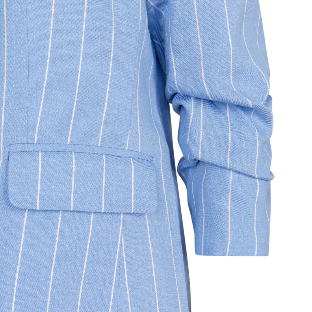 EsQualo Light Blue Striped Linen Blazer