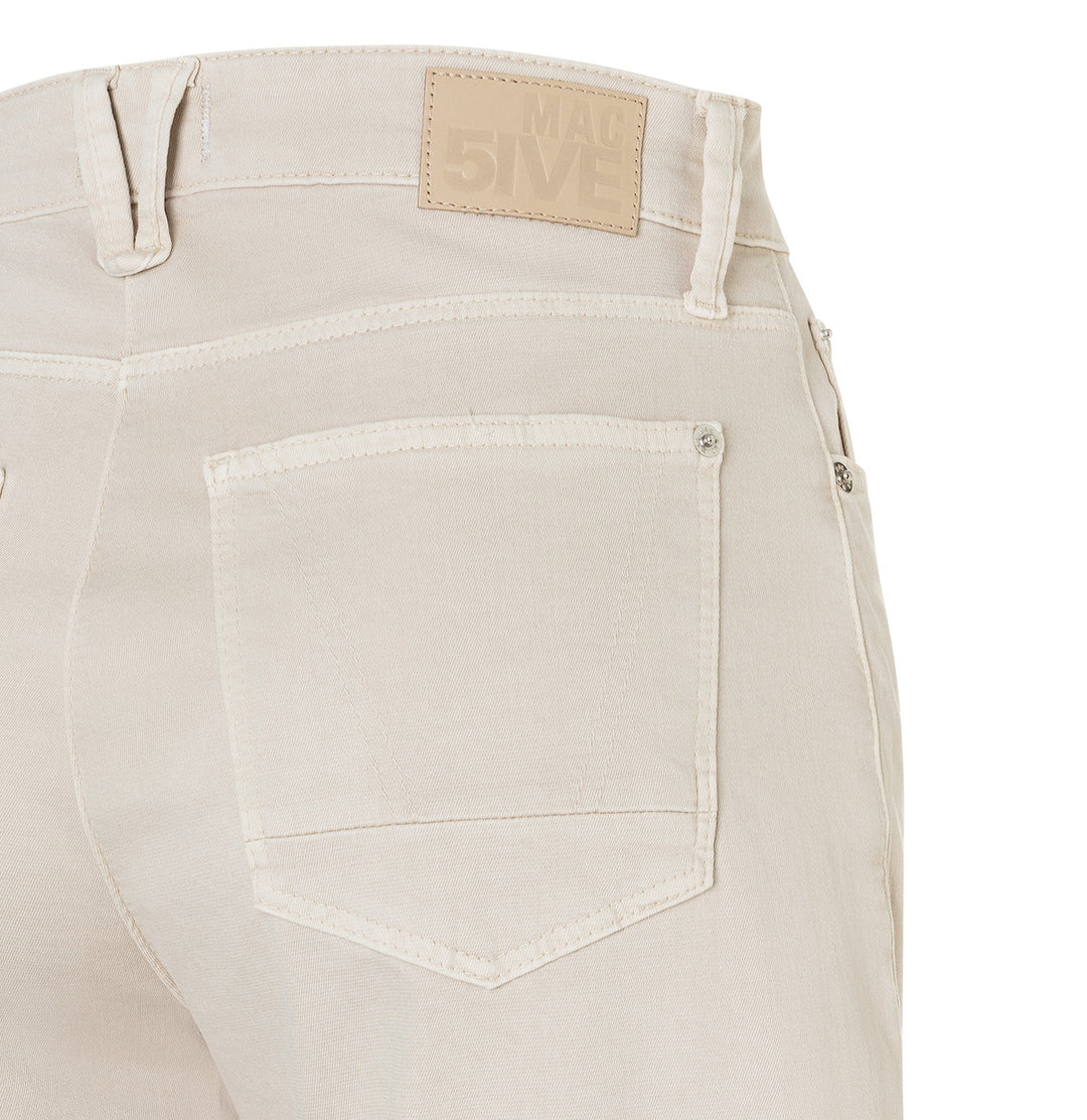 Mac Jeans Danni Ivory Barrel Authentic High Stretch Gabardine Jeans