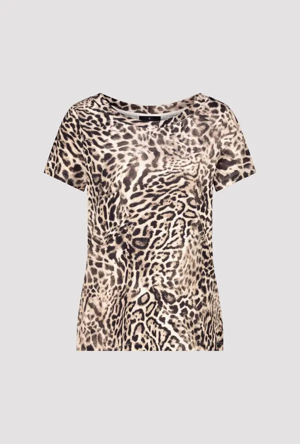 Monari Dark Chocolate Leopard Pattern Top