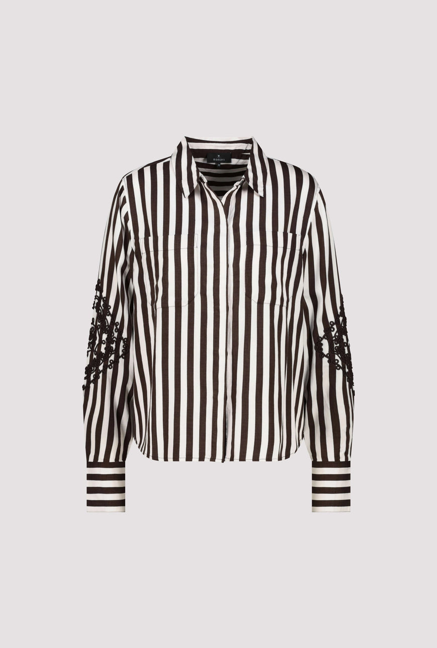 Monari Brown Striped Blouse