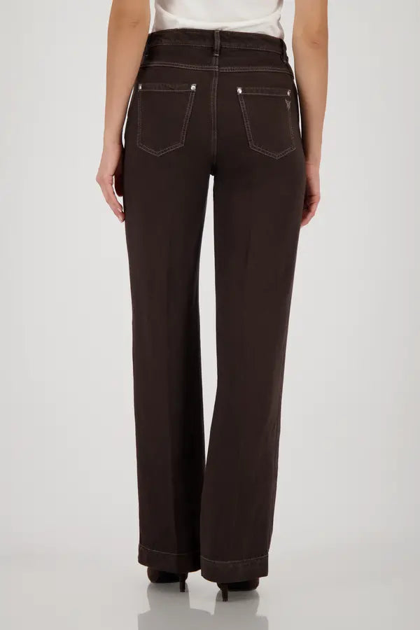 Monari Dark Chocolate Straight Leg Trousers