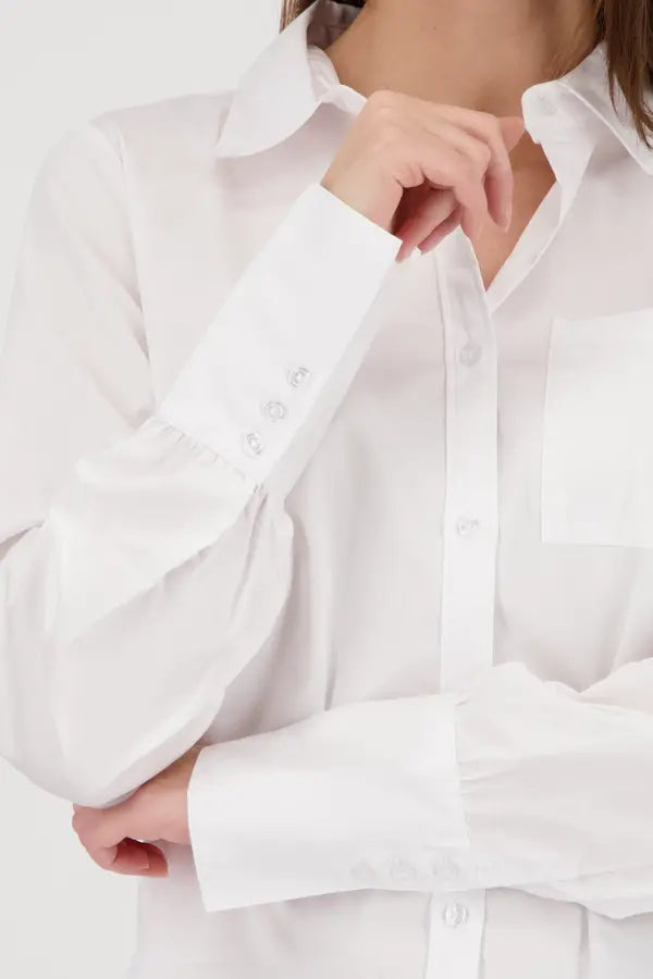 Monari White Soft Cotton Blouse