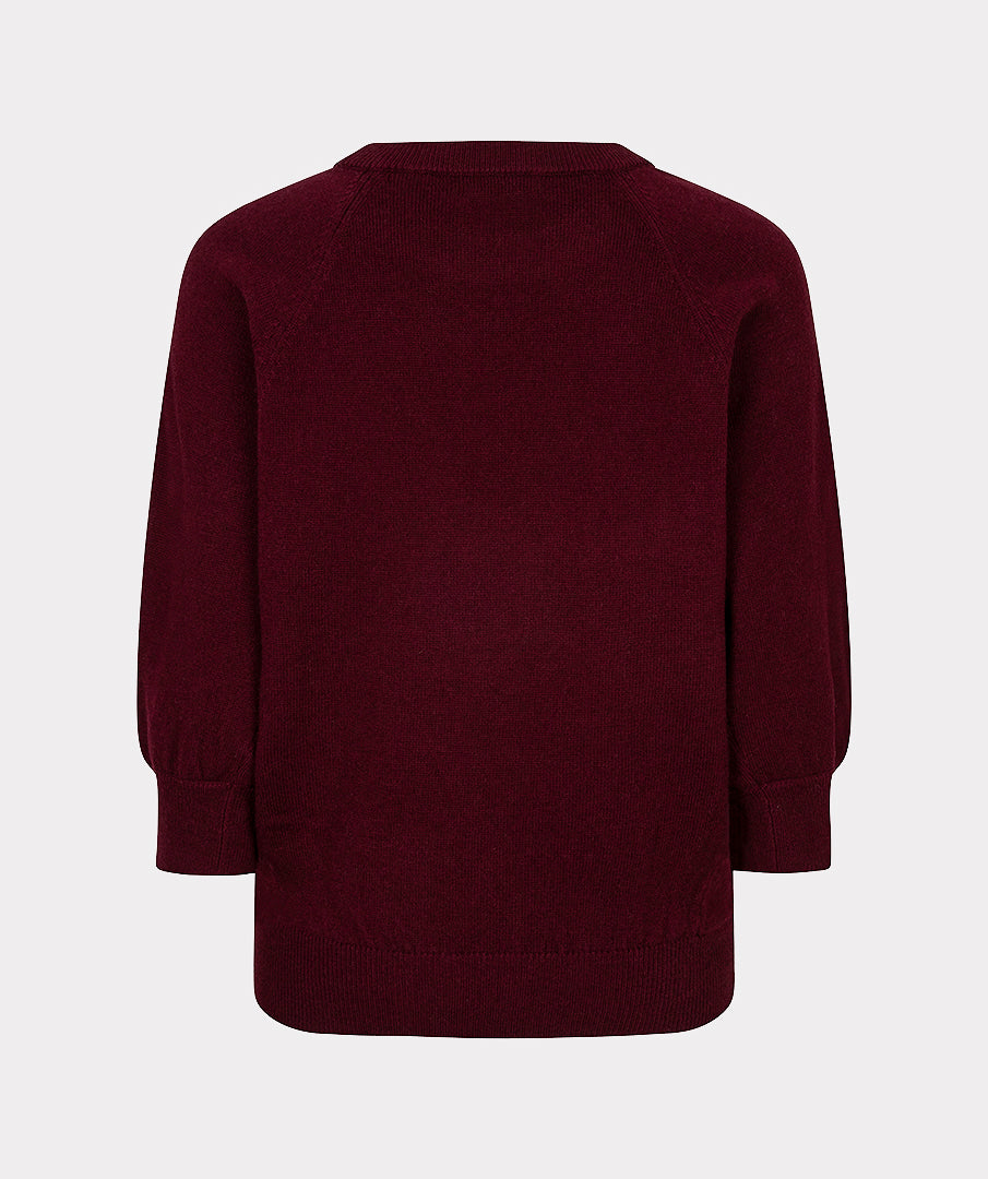 EsQualo Raglan Round Neck Jumper, Merlot