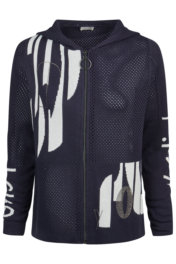 Barbara Lebek Navy Zip Print Jacket
