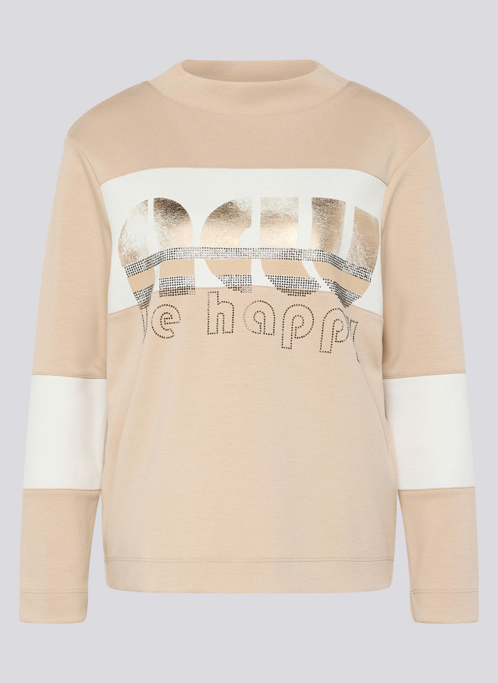 Rabe Beige 'Be Happy' Print Sweater