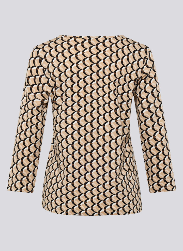 Rabe Brown Long-Sleeved Graphic Pattern Top