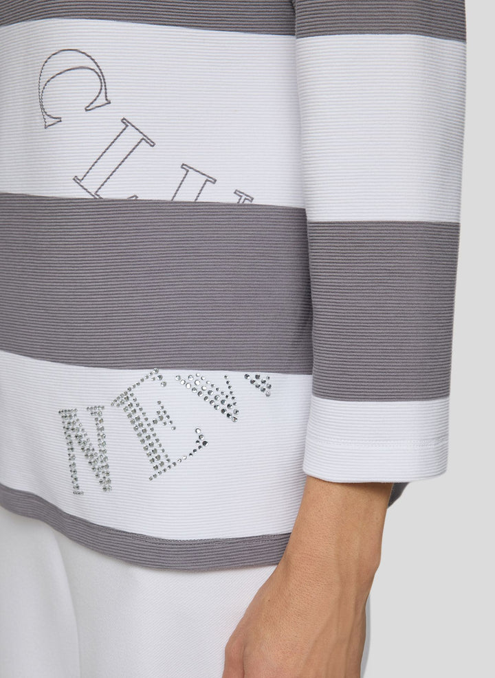 Rabe Striped Ringed 3/4 Length Sleeve Top