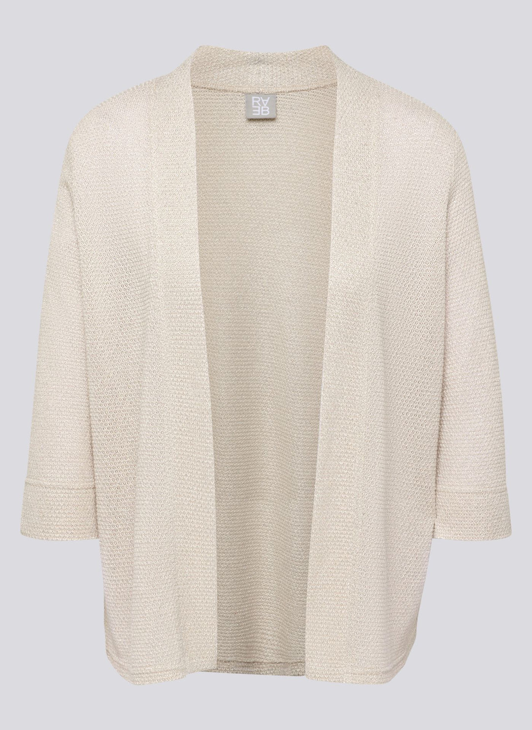 Rabe Beige Open Textured 3/4 Sleeve Jacket