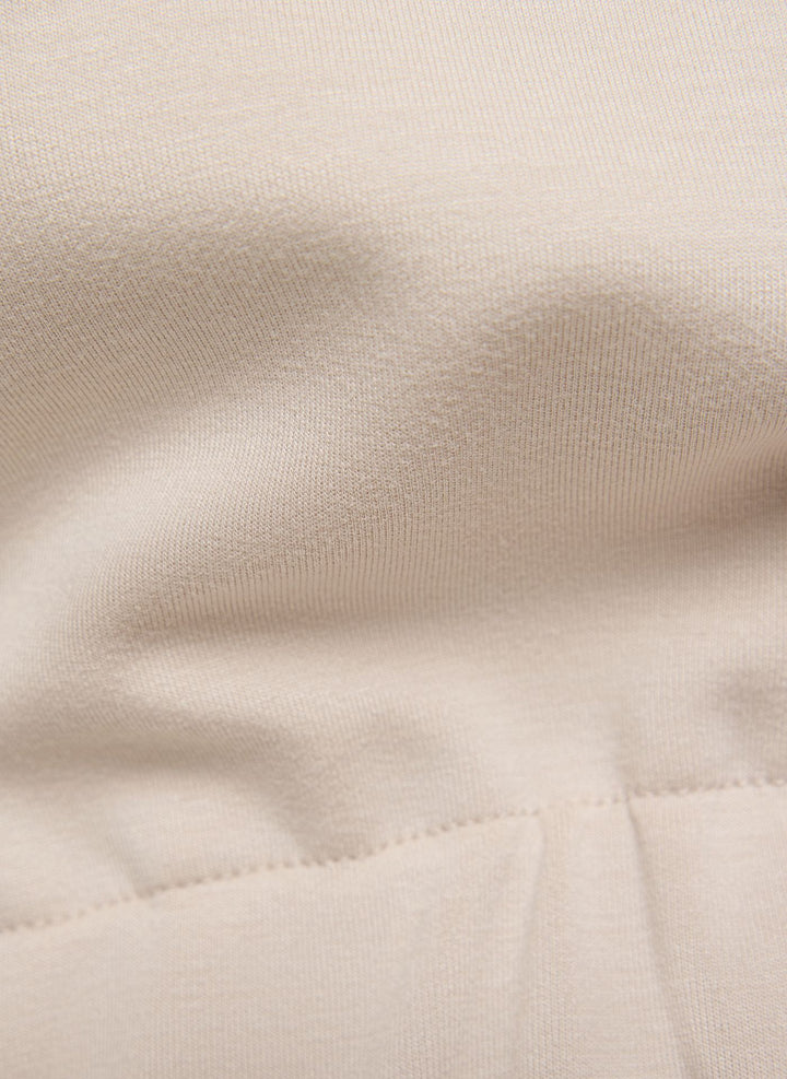 Rabe Beige Zipped 3/4 Sleeve Sweat Jacket