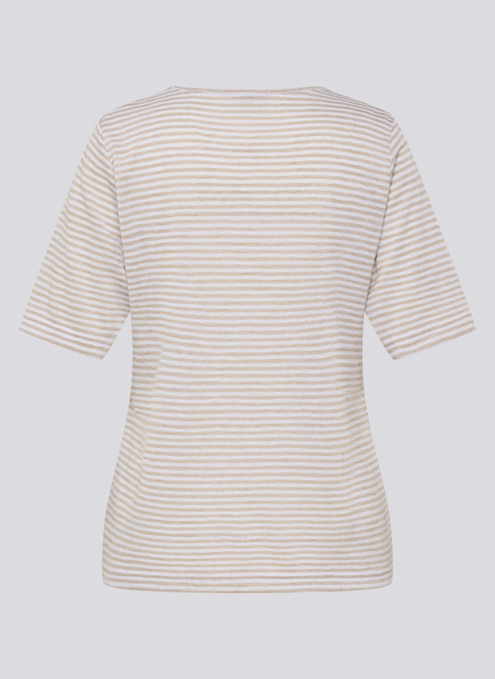Rabe Beige Striped Rhinestone Top