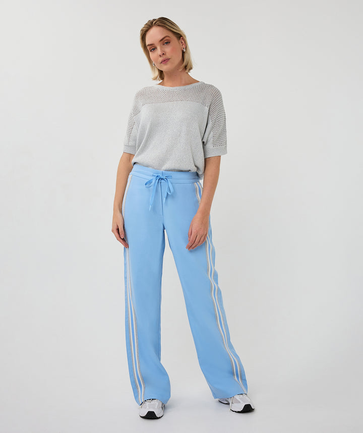 EsQualo Light Blue Sweater Ajour Batwing