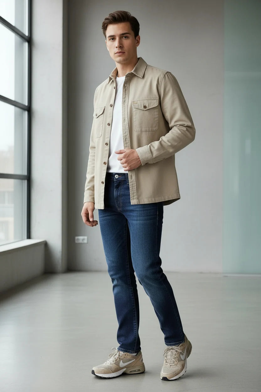 6th Sense Overshirt, Dark Khaki