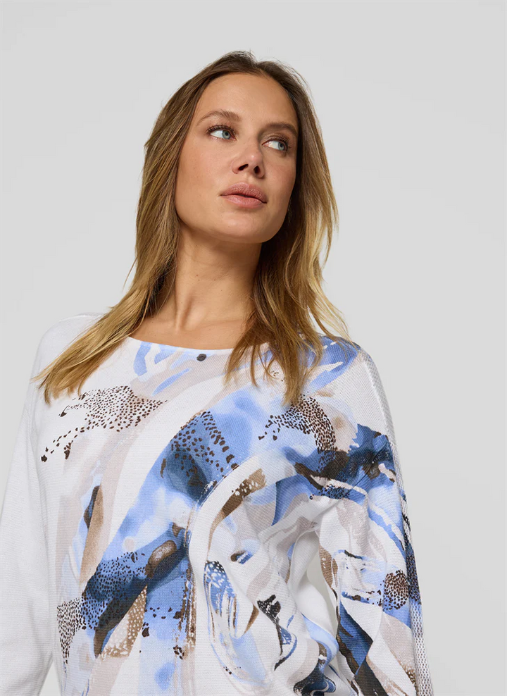 Rabe Blue Ocean Print Sweater