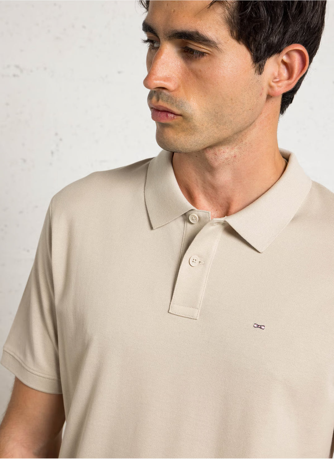 Eden Park Straight Cotton Polo Shirt, Beige
