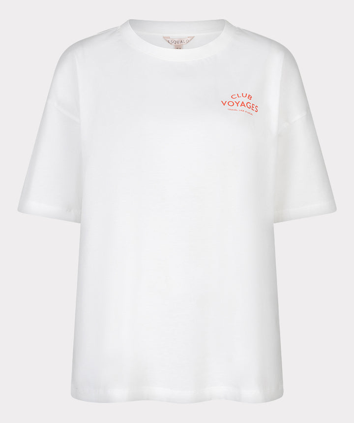 Esqualo Off White 'Club Voyages' Printed Top