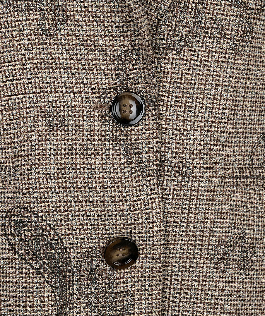 EsQualo Paisley Check Blazer