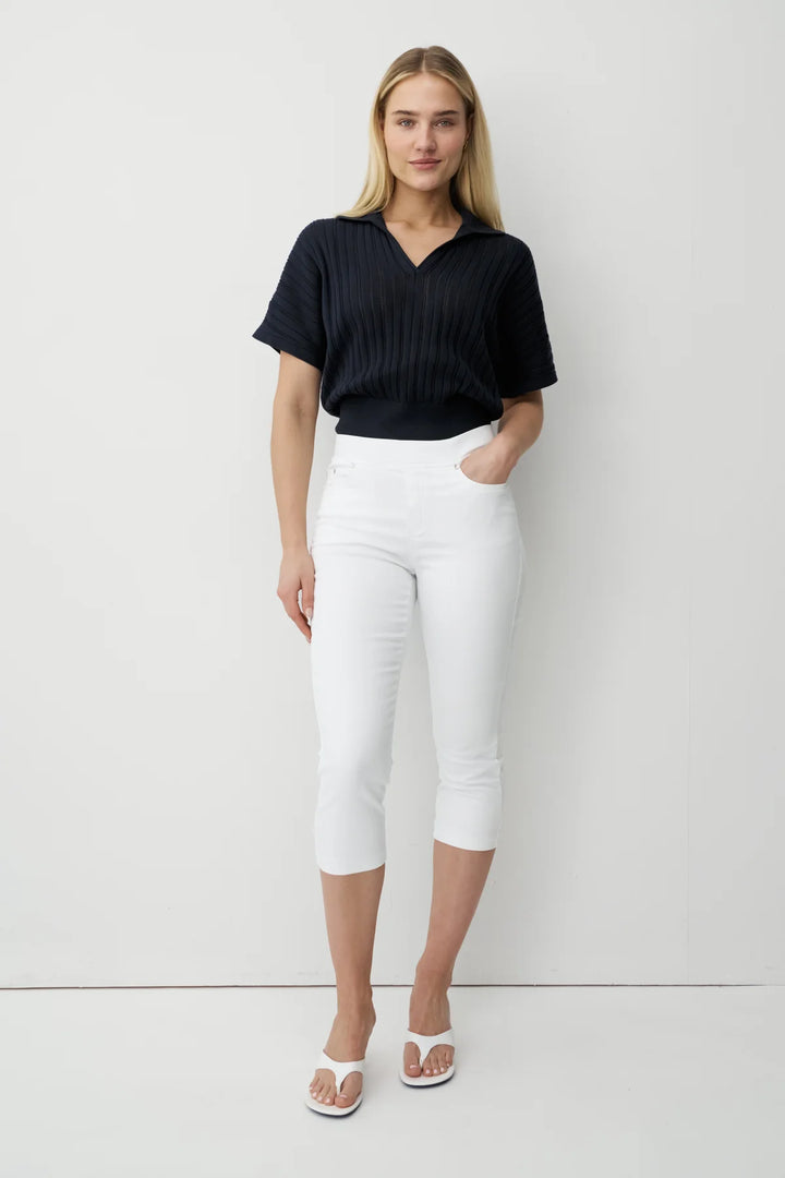 Anna Montana White Angelika Jump In Slim 3/4 Jeans