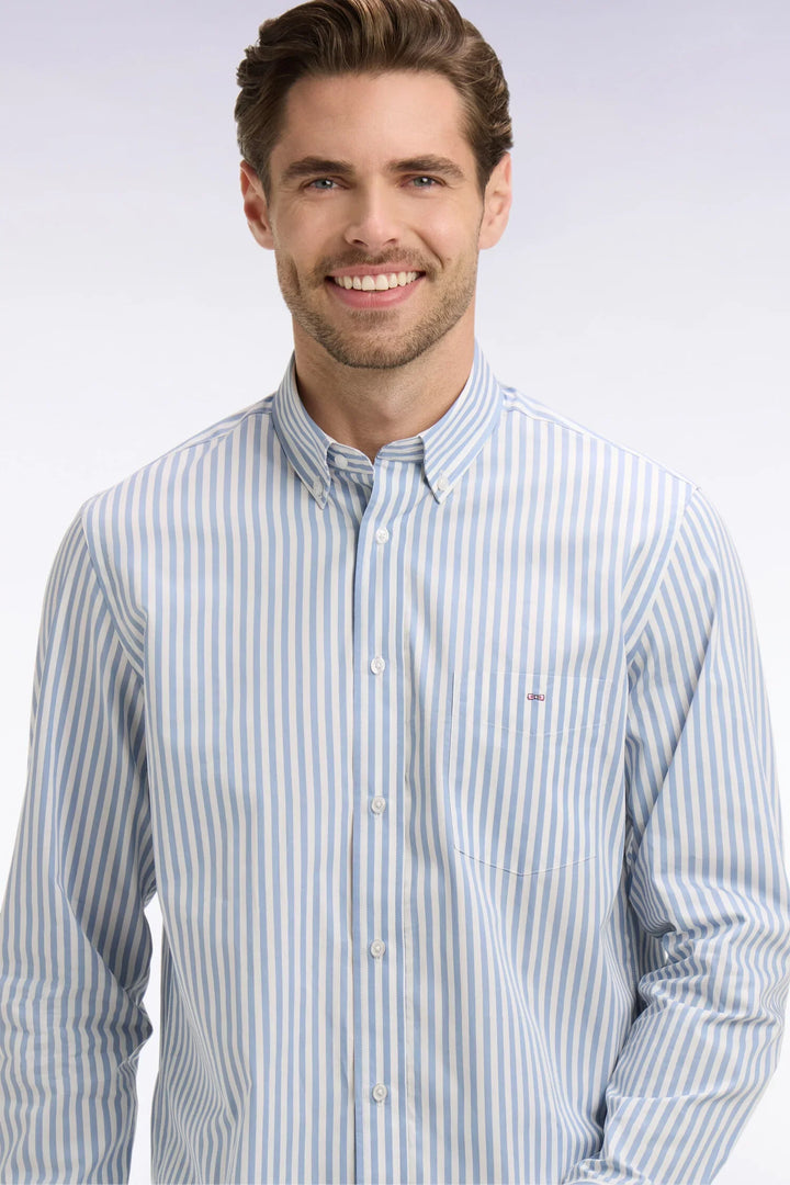 Eden Park Striped Straight Cut Shirt, Blue