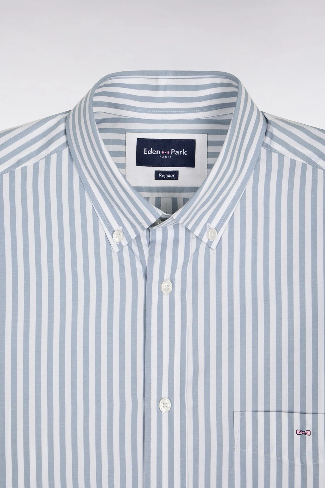 Eden Park Blue Cotton Button-Down Striped Shirt