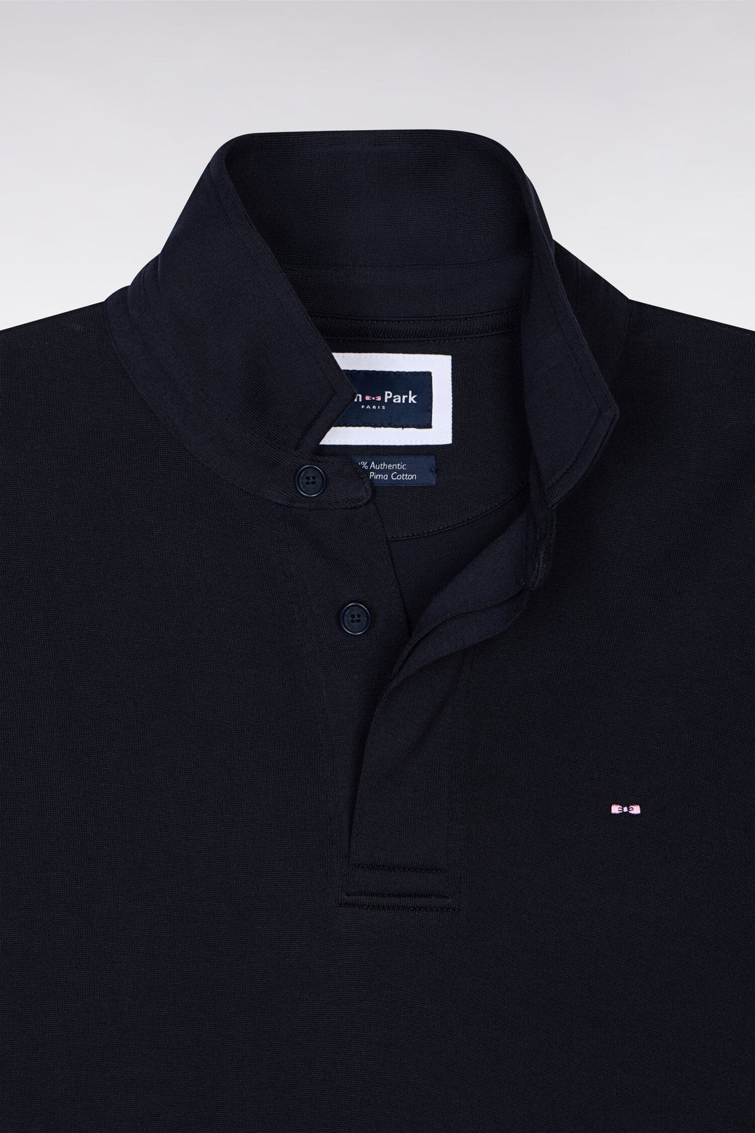 Eden Park Navy Pima Cotton Long Sleeve Jersey