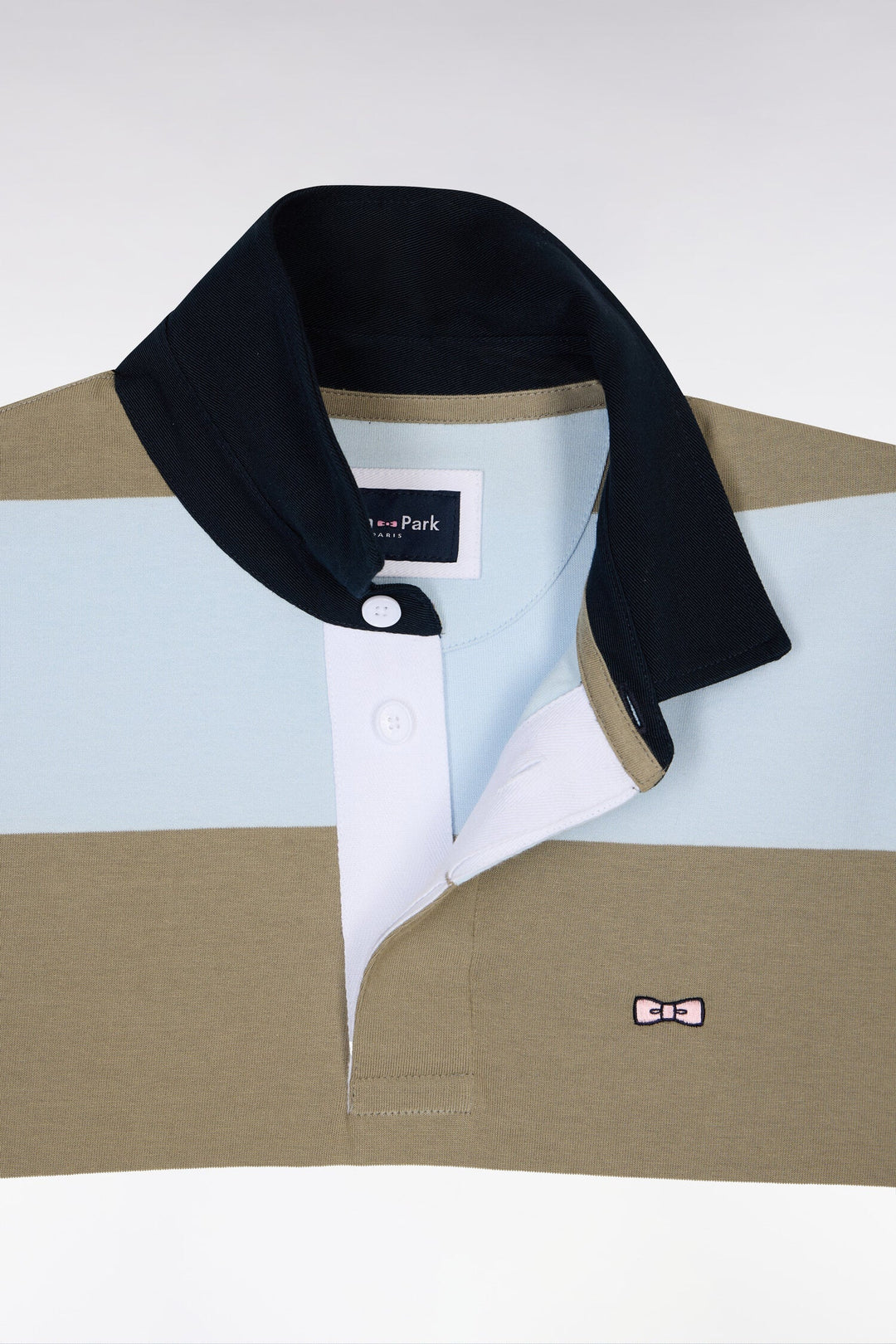Eden Park Sky Blue & Khaki Long-Sleeved Rugby Shirt