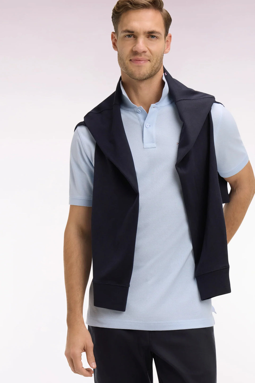 Eden Park Sky Blue Regular Fit Polo Shirt