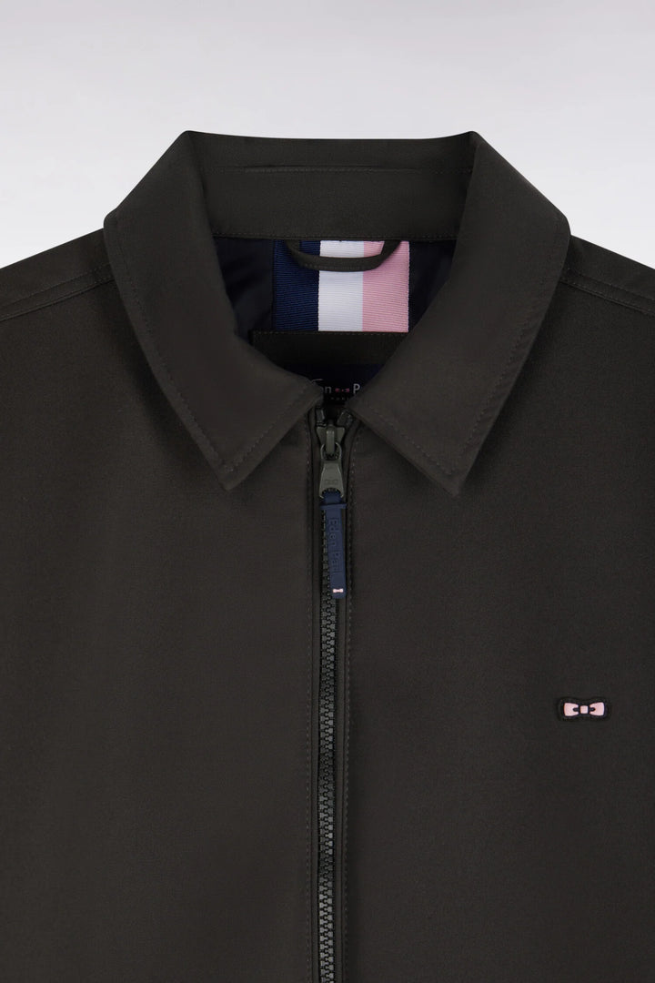 Eden Park Straight Cut Nylon Jacket with Ribbed Edges, Khaki