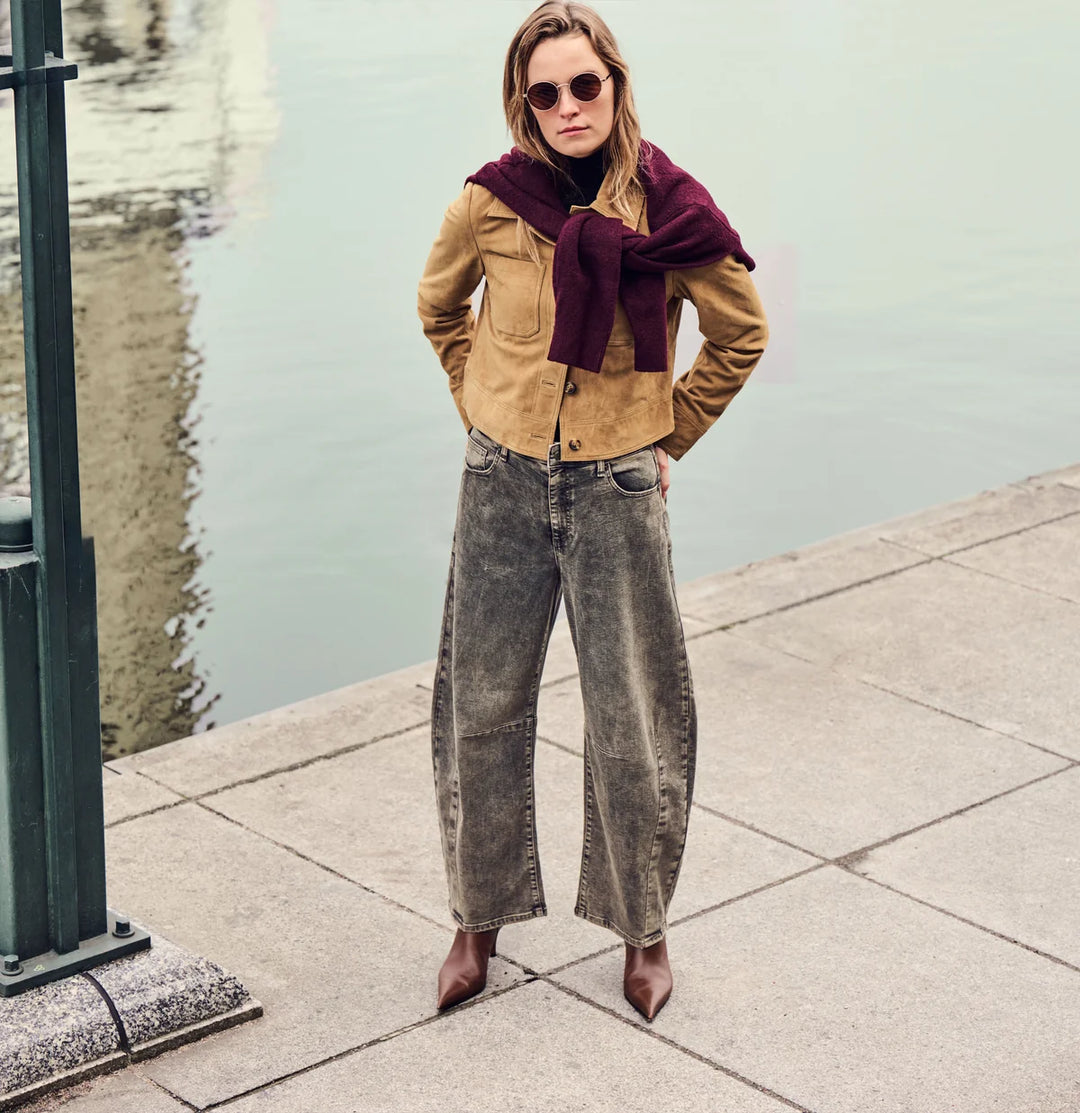 Mac Jeans Dakota Barrel Brown Crincle Wash Jeans
