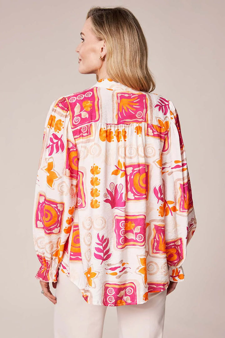 Decollage Fuchsia Swirl Print Shirt