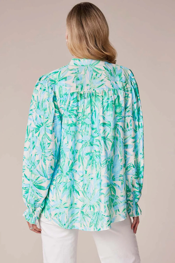 Decollage Mint Palm Print Shirt