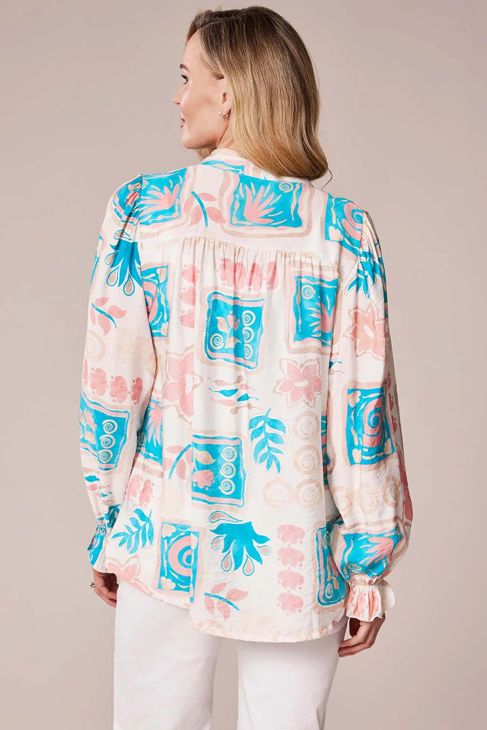Decollage Turq Swirl Print Shirt