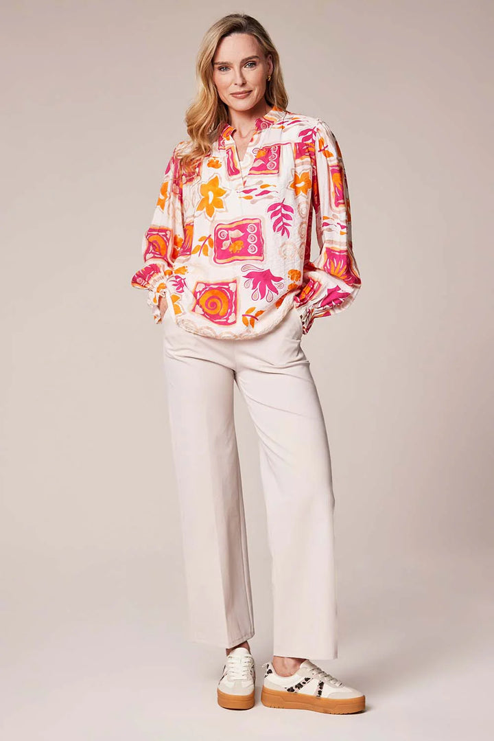 Decollage Fuchsia Swirl Print Shirt