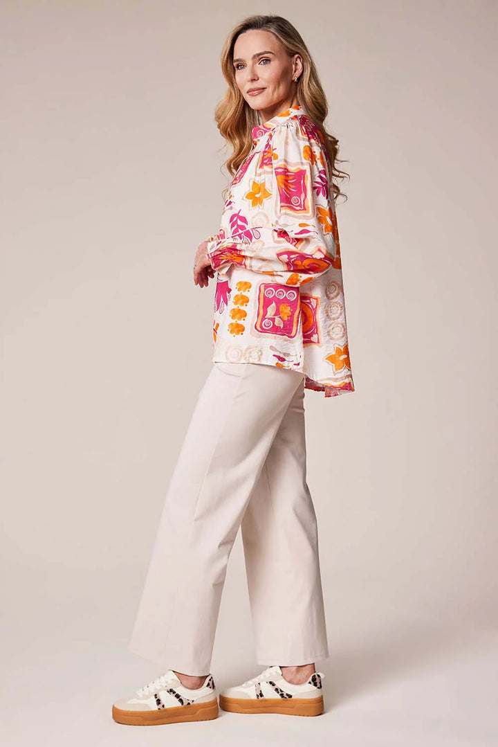 Decollage Fuchsia Swirl Print Shirt