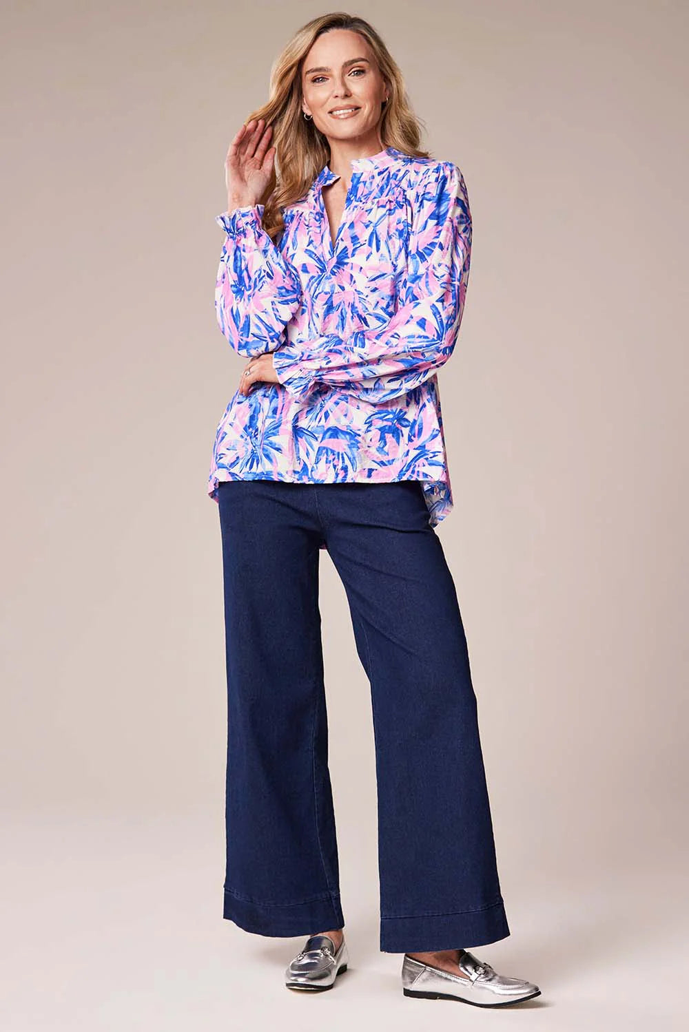 Decollage Royal Palm Print Shirt