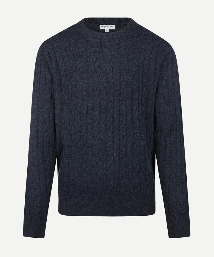 McGregor Lambswool Cable Knit Sweater, Navy