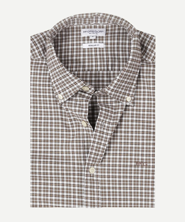 McGregor Button Down Stretch Oxford Shirt, Chocolate Brown