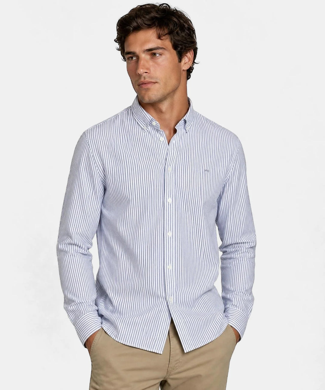 McGregor Stretch Oxford Shirt Big Stripe, Navy